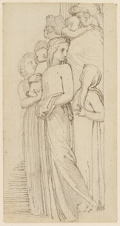 A Group of Women and Children in a Doorway by John Flaxman